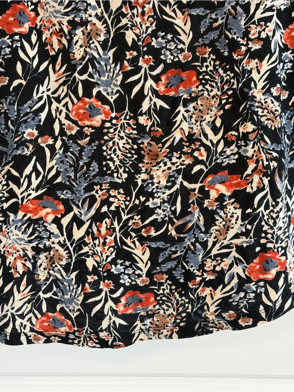 Lucky Brand Floral Peasant Shirt V Neck with Pleating Boho Wedtern Size Large - Picture 9 of 15